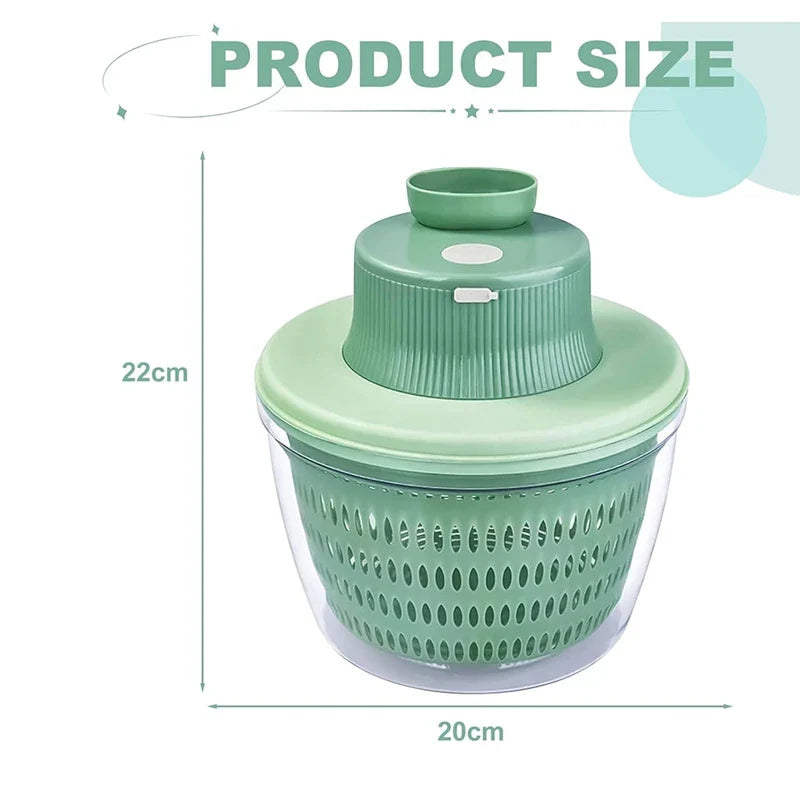 Carvallo Elektrisk Salladsavskörare | 2-i-1 Grönsaksrenare & Skärare | 4 L Kapacitet | Trådlös & Multifunktionell