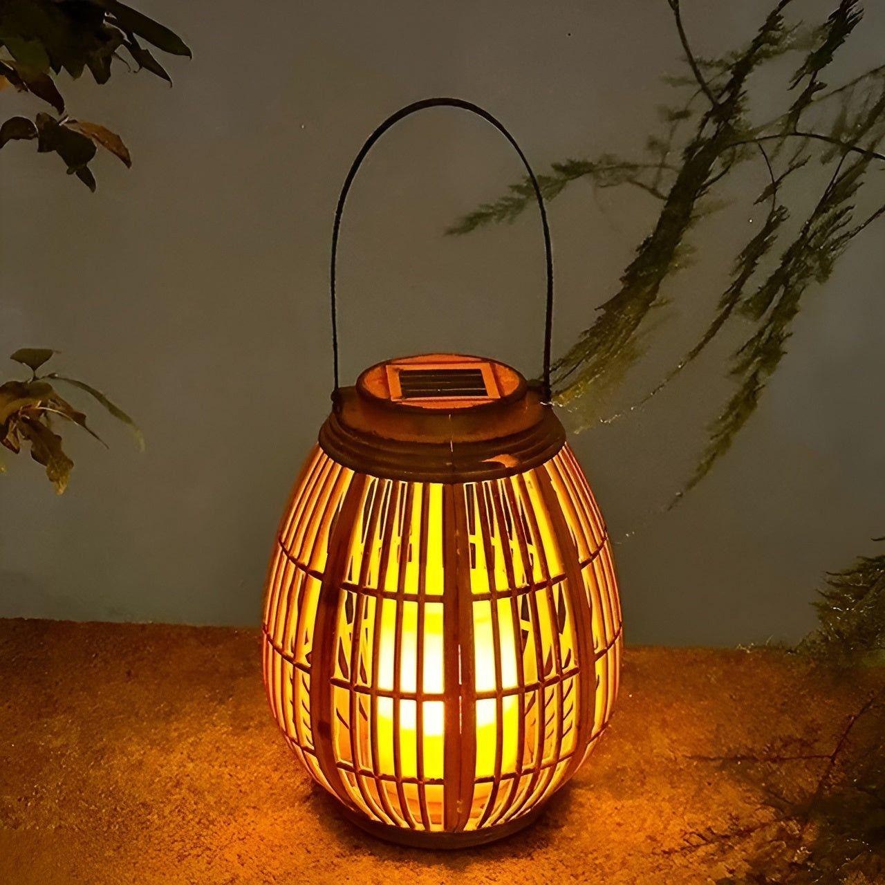 Rattan Light - Kreativ Rattan Solträdgårdsdekoration Lampa