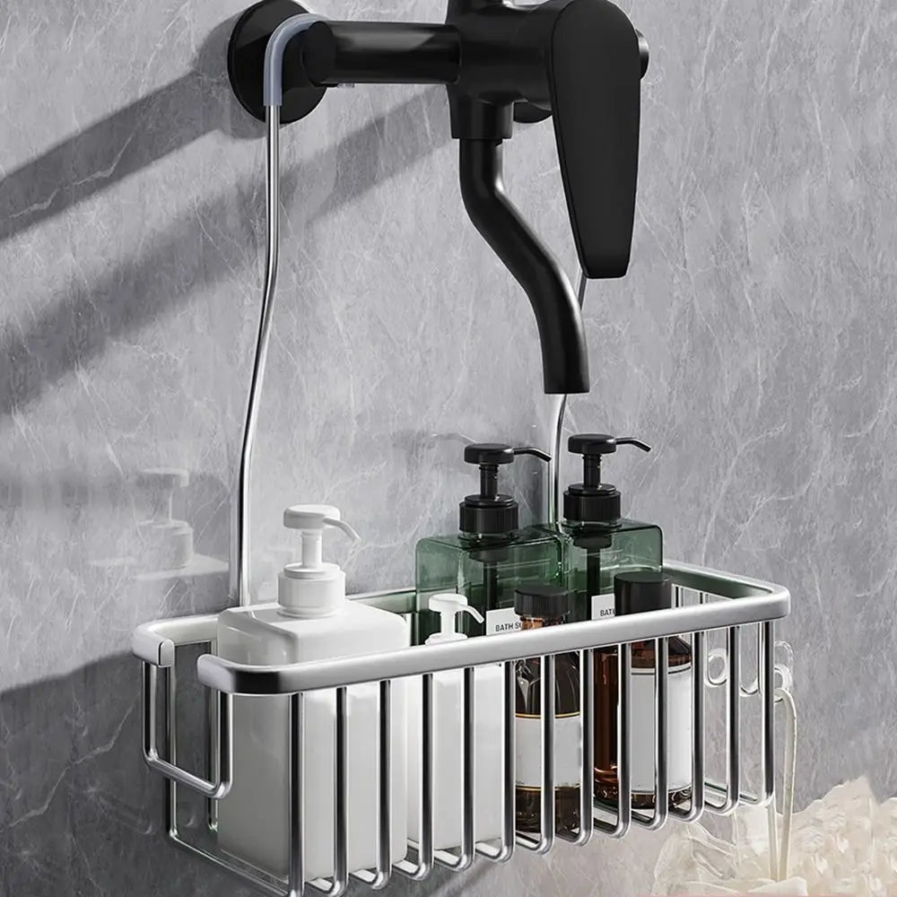 Carvallo AeroRack Hängande Duschhylla av Aluminium | Rostfri Duschhylla med Krok | Stor Kapacitet för Schampo & Badaccessoarer