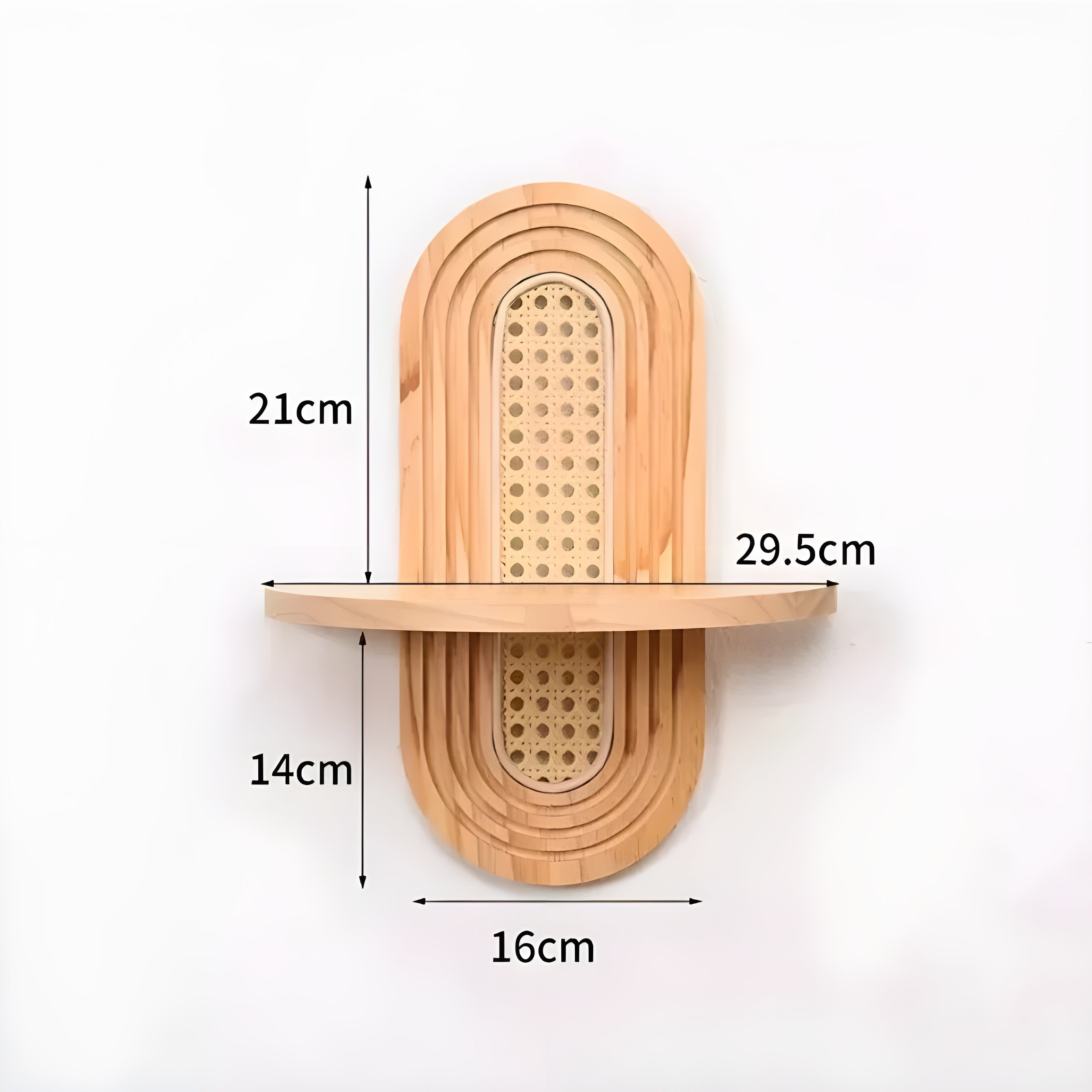 Handgjord vägghylla i rotting – Boho-dekoration för vardagsrum, sovrum och balkong