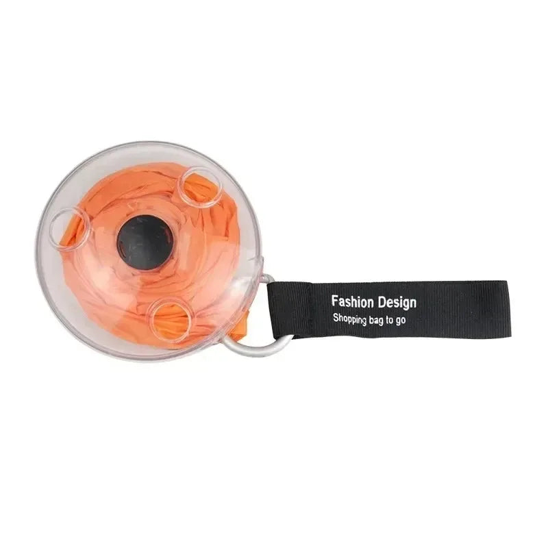 Carvallo Fällbar shoppingväska i rund kapsel | Miljövänlig & Återanvändbar | Ultrakompakt & Bärbar | För supermarknad & utomhus