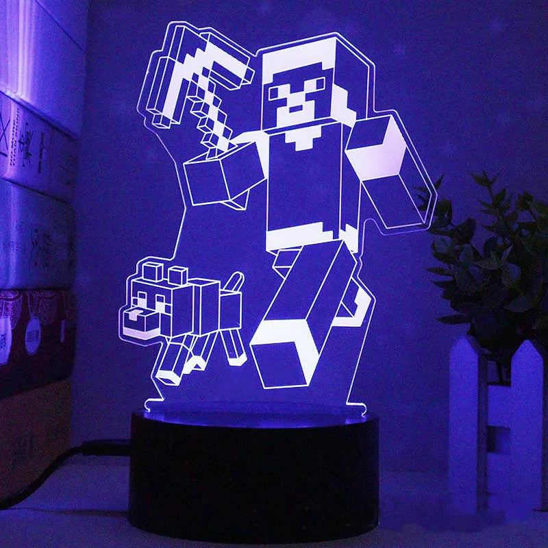 Mångsidig LED Spelkaraktärer Lampa - Lekfull belysning för spelare