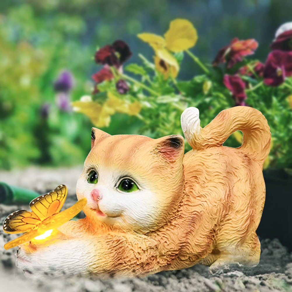 Carvallo - Solcellsdrivna havbelys med katt- och fjärilsfigurer