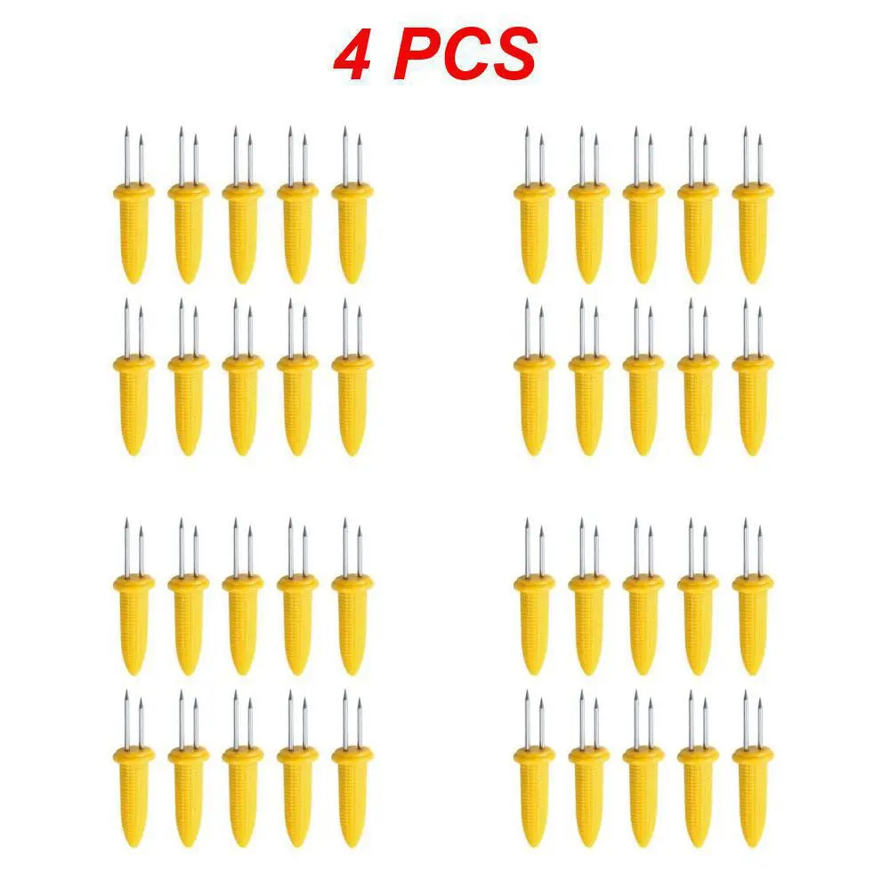 Carvallo rostfritt stål majsgafflar set | Värmetålig & Återanvändbar | För grill, camping & kök | 6 × 2 cm