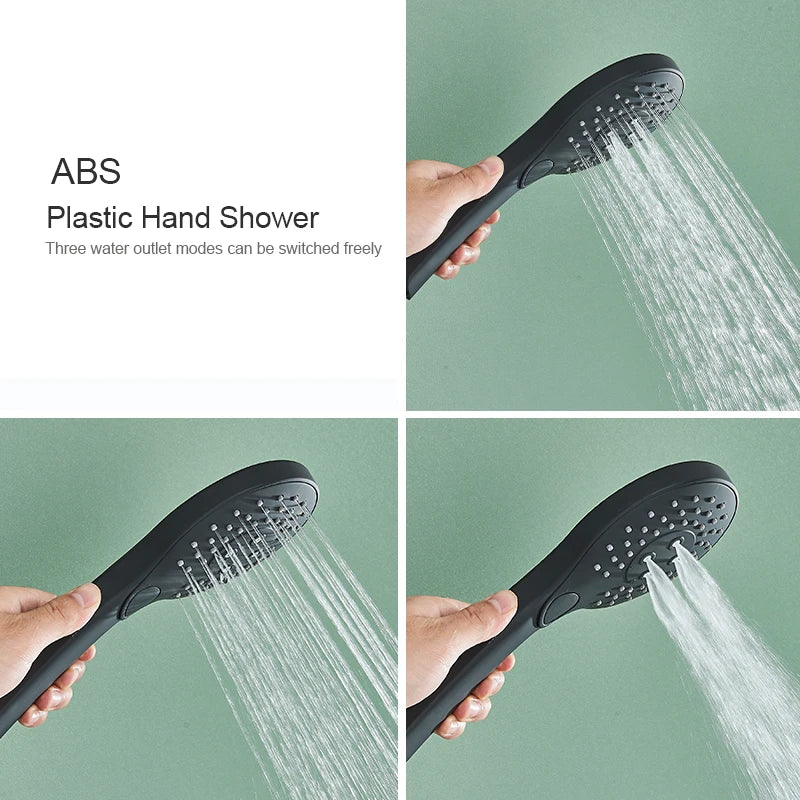 Nordren Vada | Svart väggmonterad kran med handdusch och blandningsventil