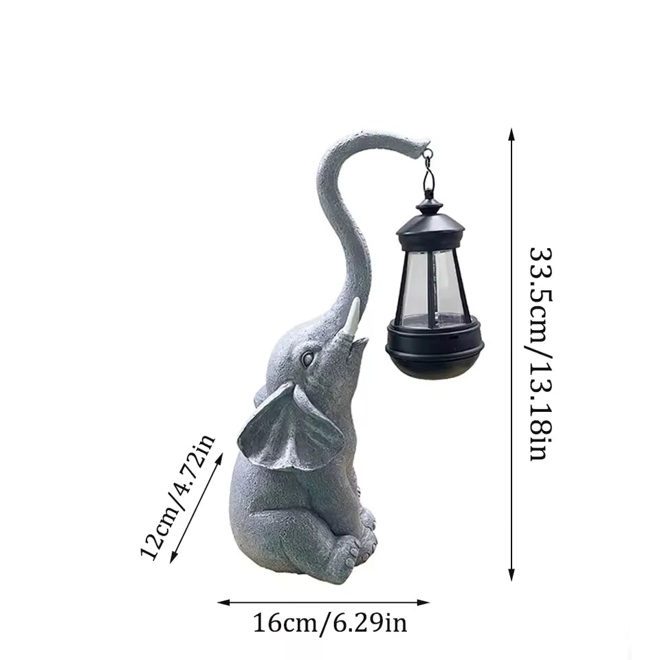 Royallure Elephant Glow Solcells Trädgårdslampa – Resin, Auto-On Varm Atmosfäriskt Ljus