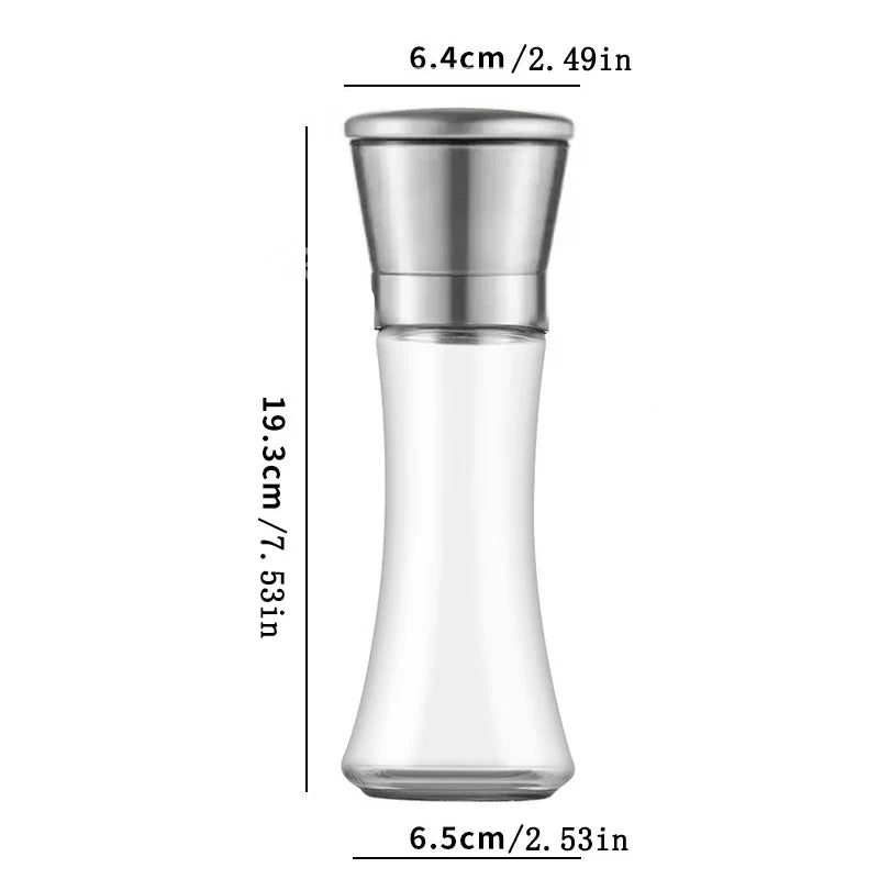 Carvallo Salt- & Pepparkvarn i glas och rostfritt stål | Kryddkvarn med justerbar malverk | För peppar, salt, spiskummin & mer | Aromafrisk & lätt att fylla på