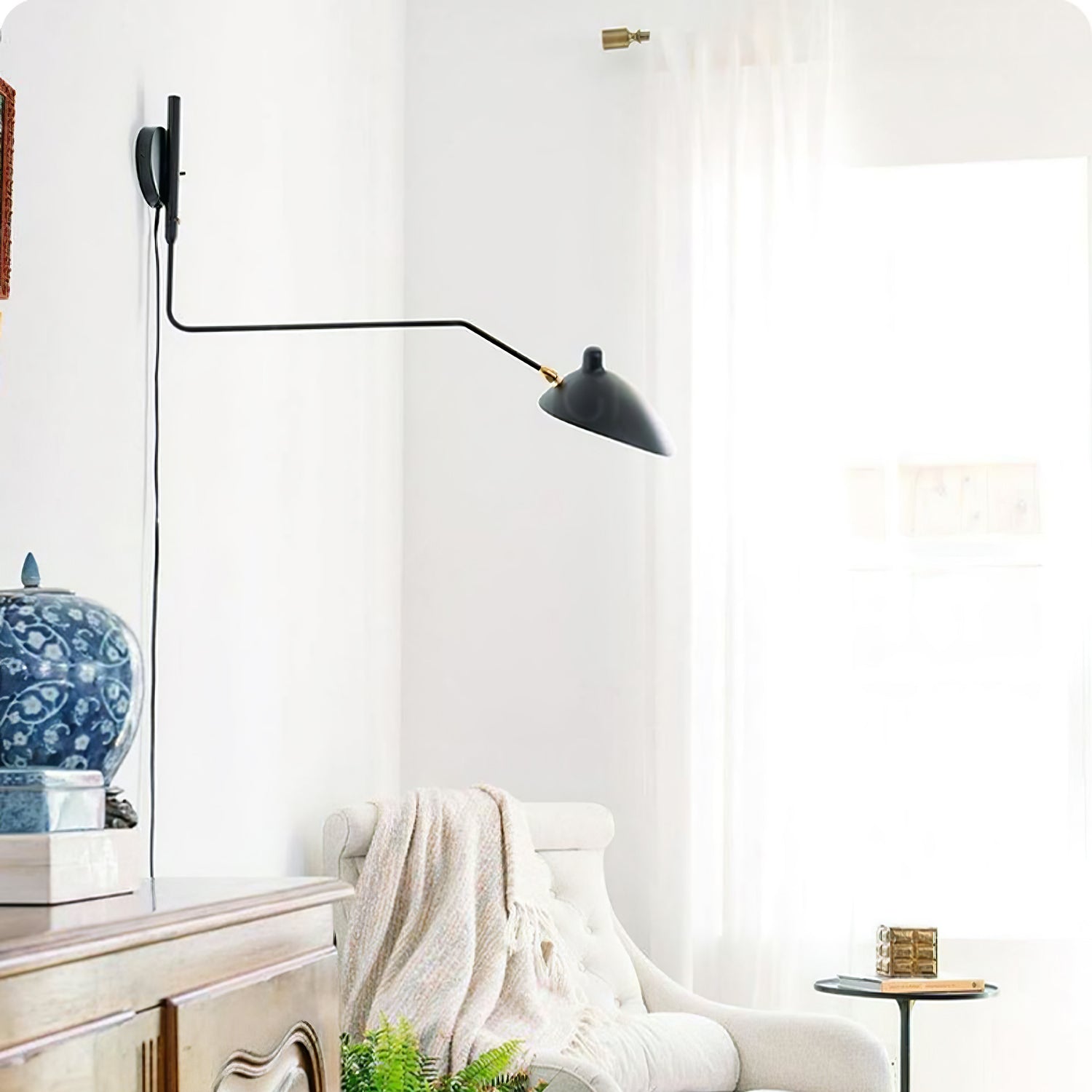 Äkta Serge Mouille Vägglampa – Designer Minimalistisk Sconce