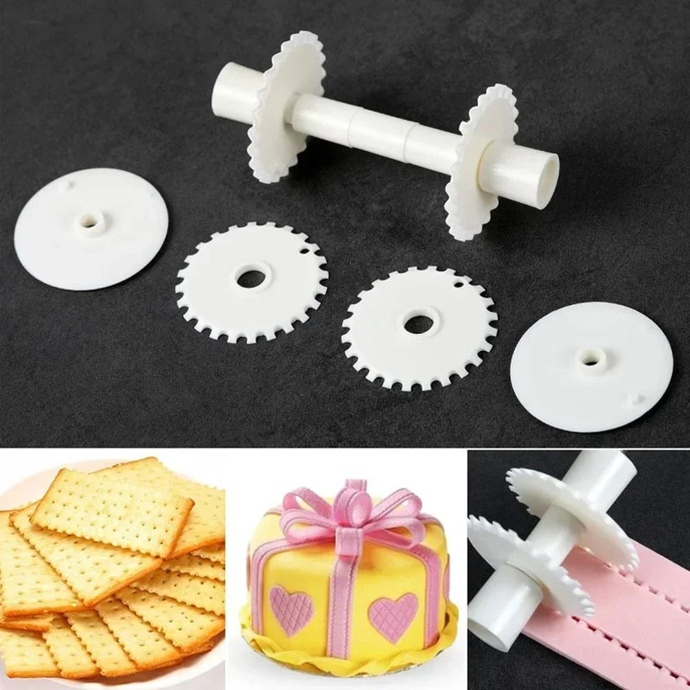 DecoRoll™ Fondant-Roller Set | 6-delat | Blommönster & Dekorationer | För tårtor, fondant & kakor | Livsmedelsäker & mångsidig