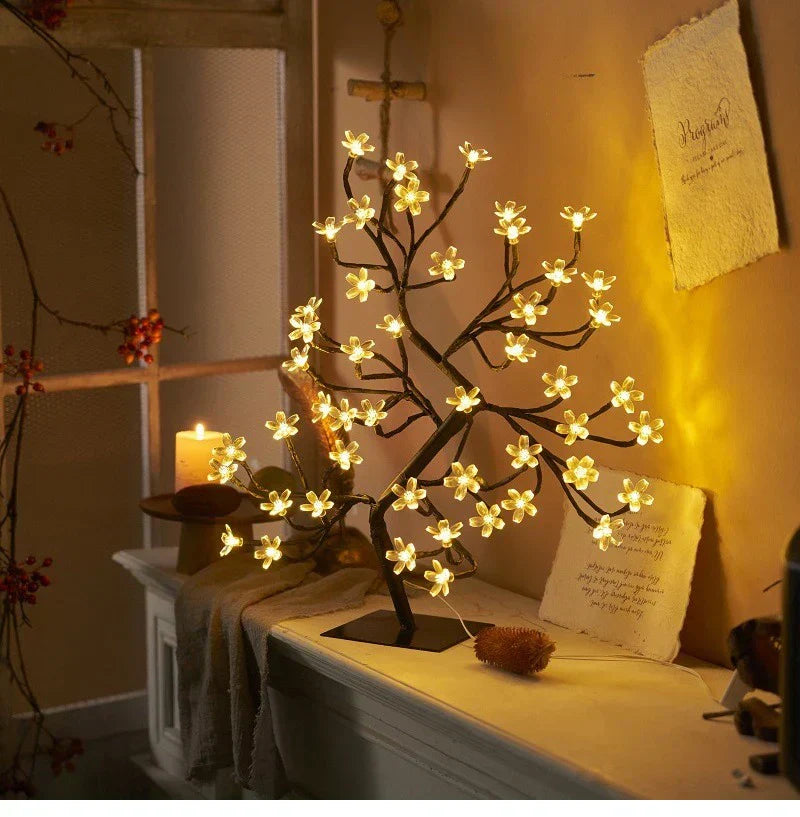 GlowBlossom - LED Kirsblomma Trädlampa – Stämningsfull Belysning för Vardagsrum och Sovrum