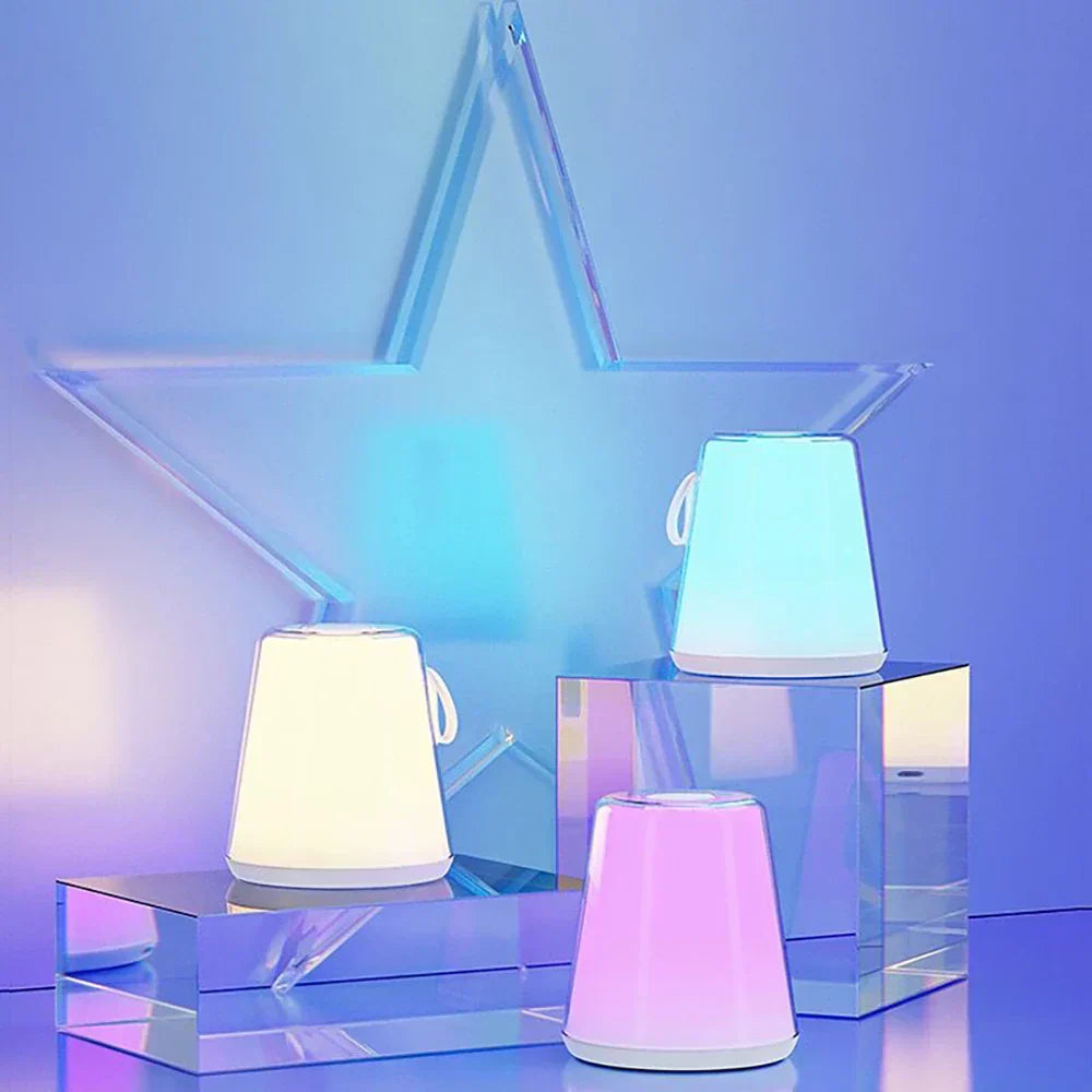 GlowTouch - Vattentät RGB Bordslampa, Bärbar LED Lampa