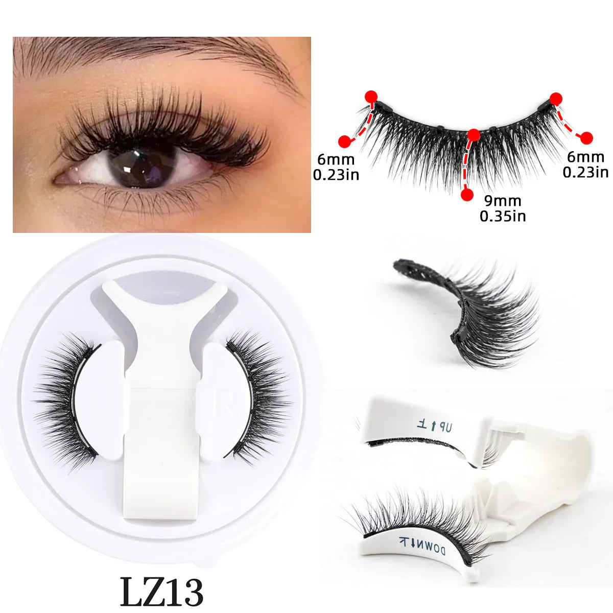 Carvallo Vipper MagneLure Set | 1 Par Återanvändbara Fake Lashes + Carvallo Pincett | Hantverk & Naturlig
