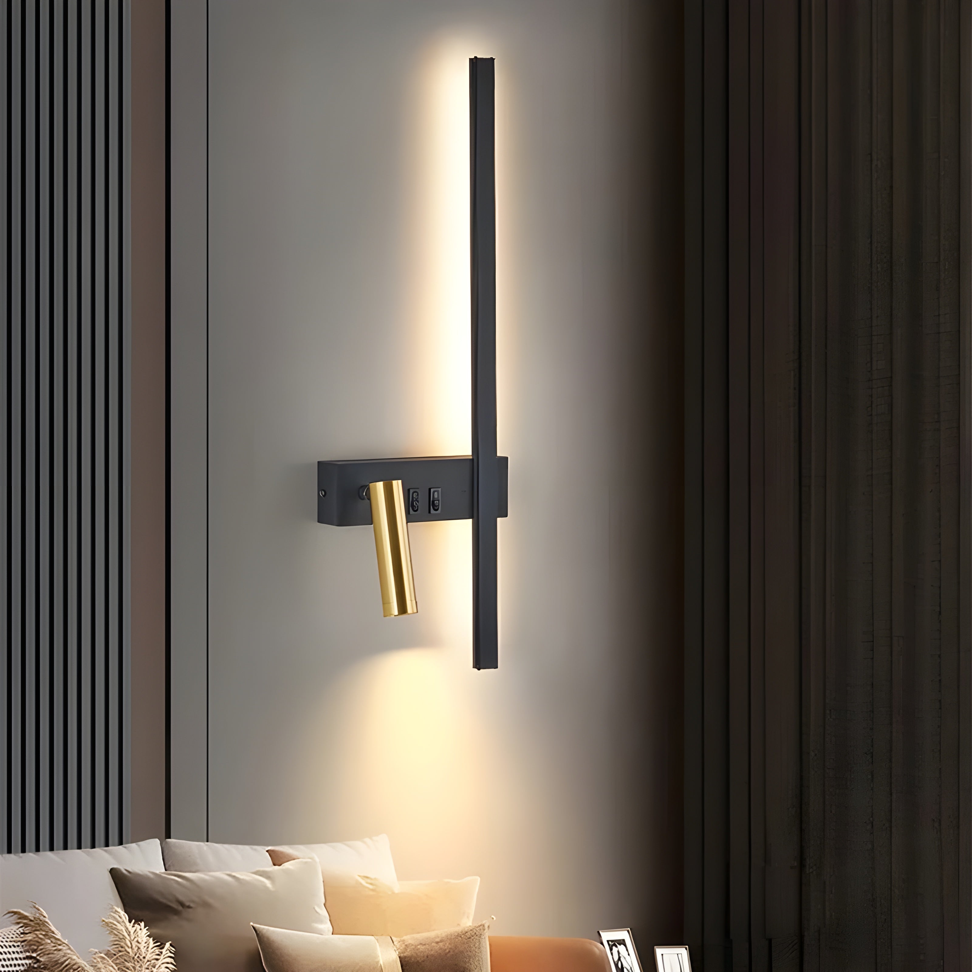 Duo-Vägglampa med strömbrytare - Minimalistisk design för vardagsrum och sovrum