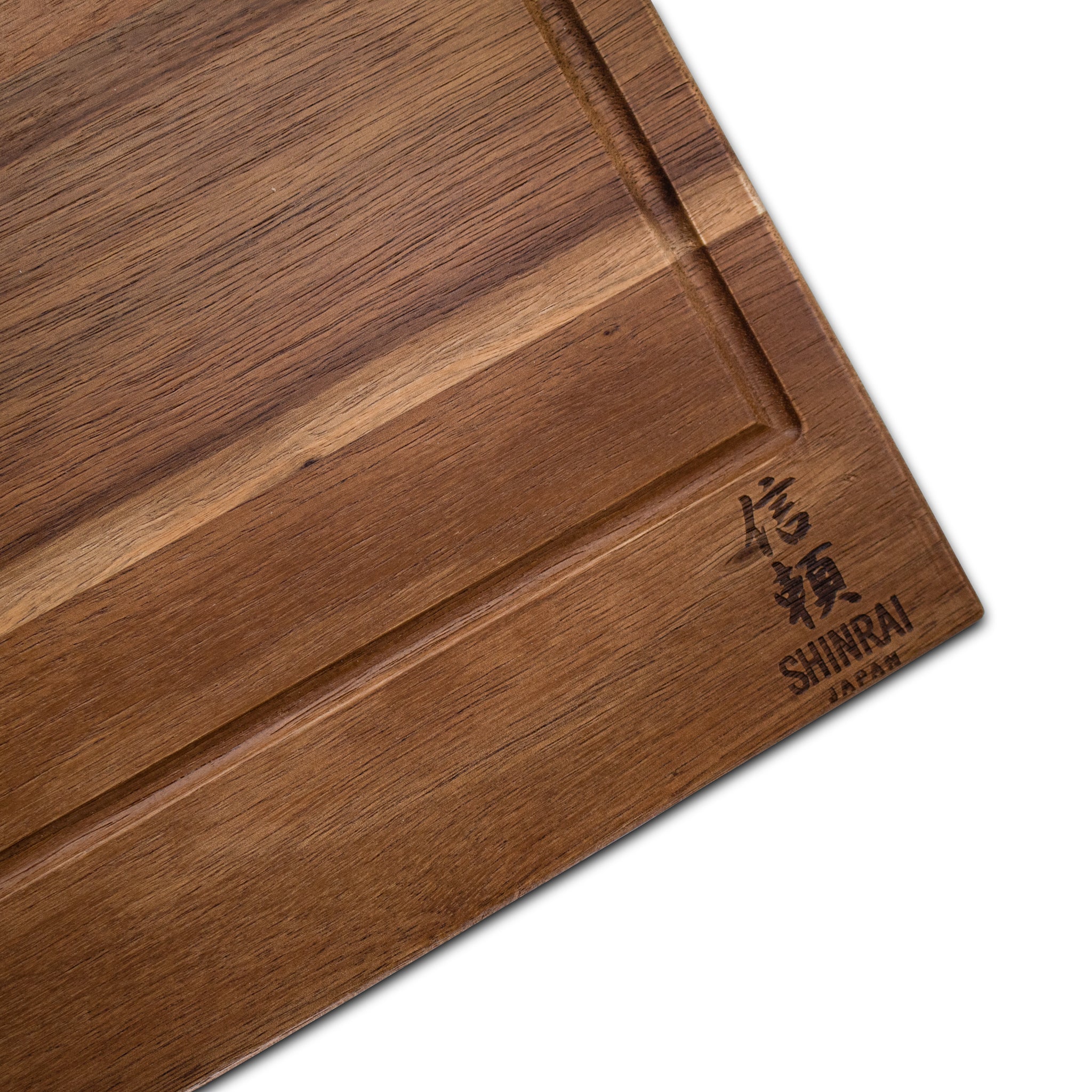 Shinrai Japan Skärbräda – Premium Akaciaträ, Saftränna & Handtag – Perfekt för Kök & BBQs