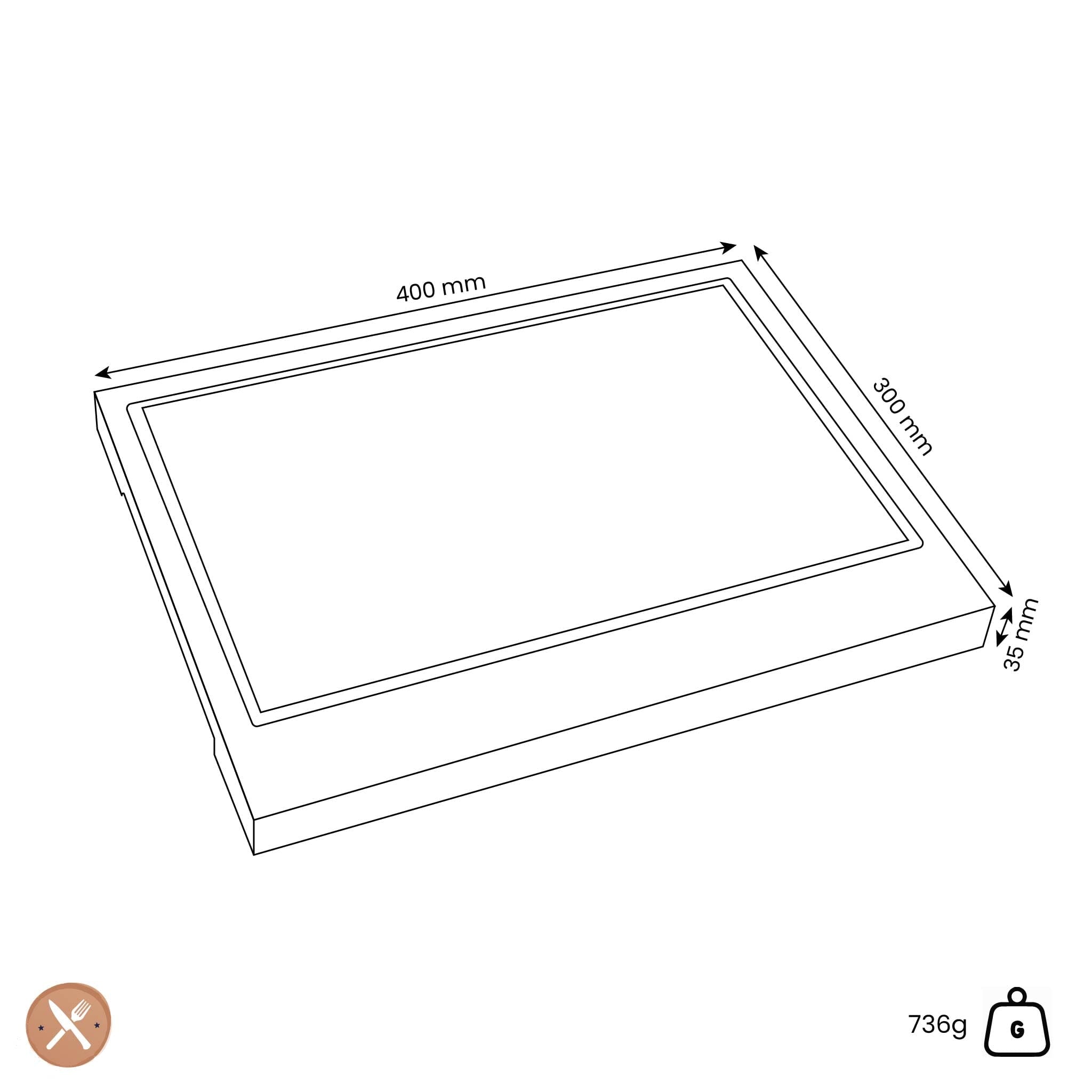 Shinrai Japan Skärbräda – Premium Akaciaträ, Saftränna & Handtag – Perfekt för Kök & BBQs