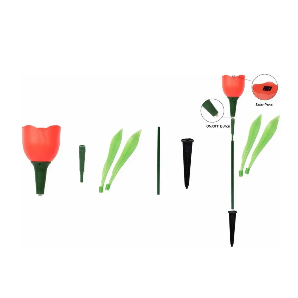 Carvallo-Trädgårdslampa TulipaLume | LED Tulpanblomma | Soldriven | Stämningsljus för trädgård & terrass
