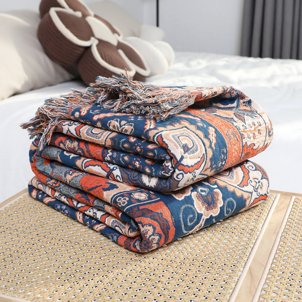 Solea Floral Jacquard Bomull Pläd