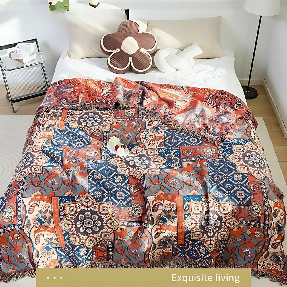 Solea Floral Jacquard Bomull Pläd