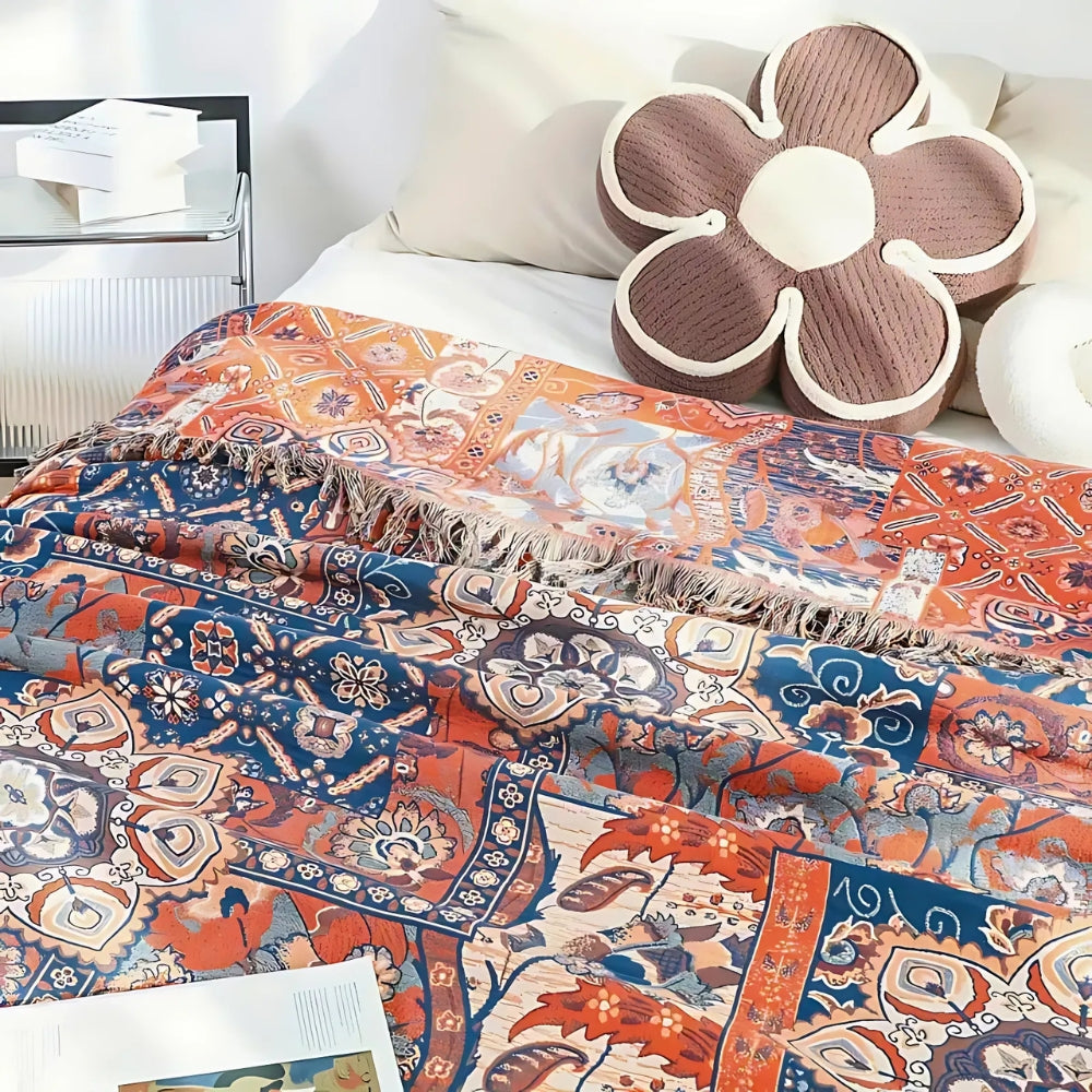 Solea Floral Jacquard Bomull Pläd