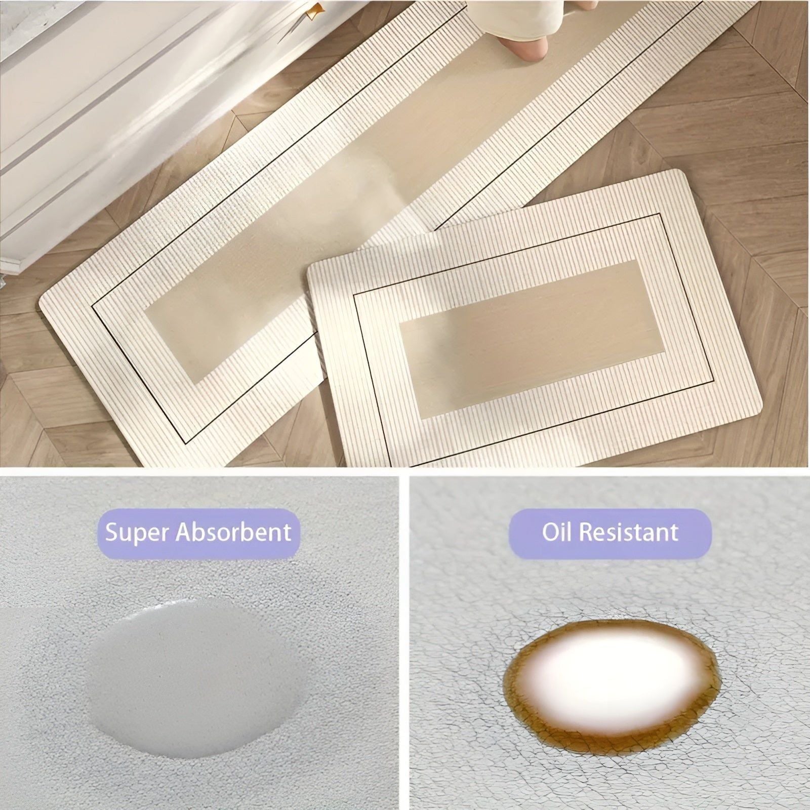 SpringEase Matta - Minimalistisk Stil Icke-Glidande och Absorberande Vardagsrumsmatta