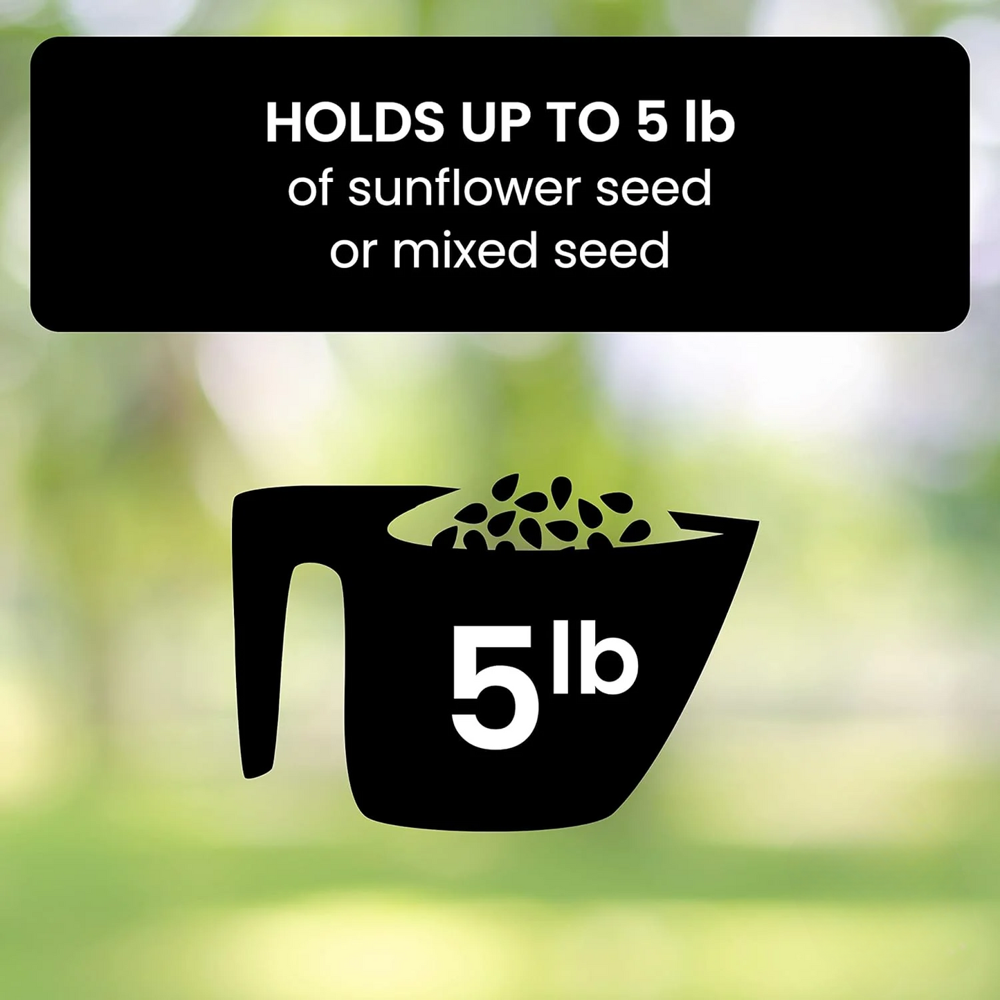 Carvallo fågelmatare med anti-ekorre skydd | Spinnmekanism | 4 foderöppningar | 2,27 kg kapacitet