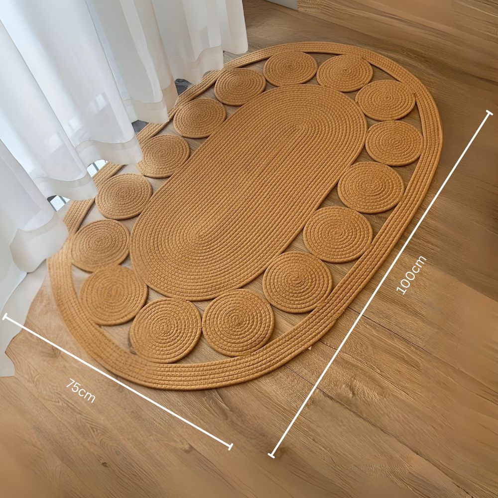 Sun Spiral Oval Boho Matta