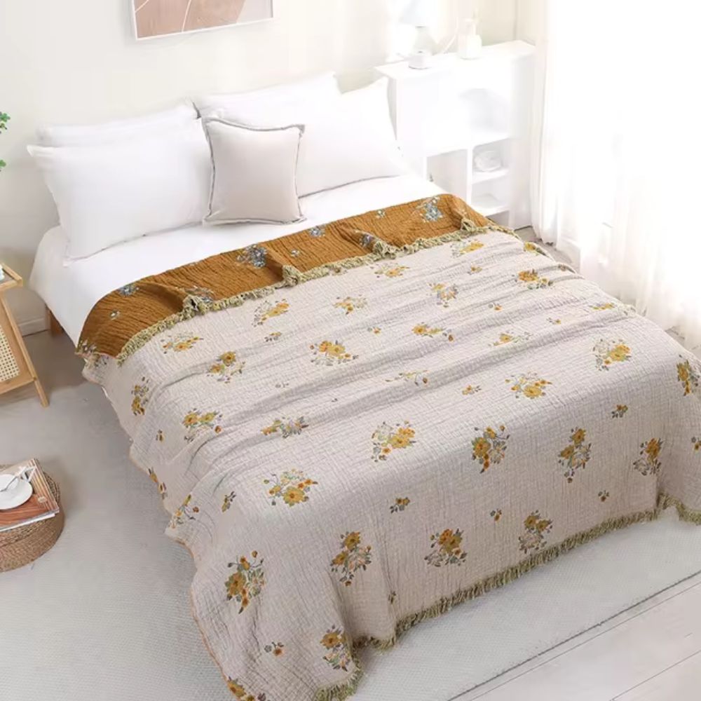 Sunpetal Bloom Reversible Cotton Blanket