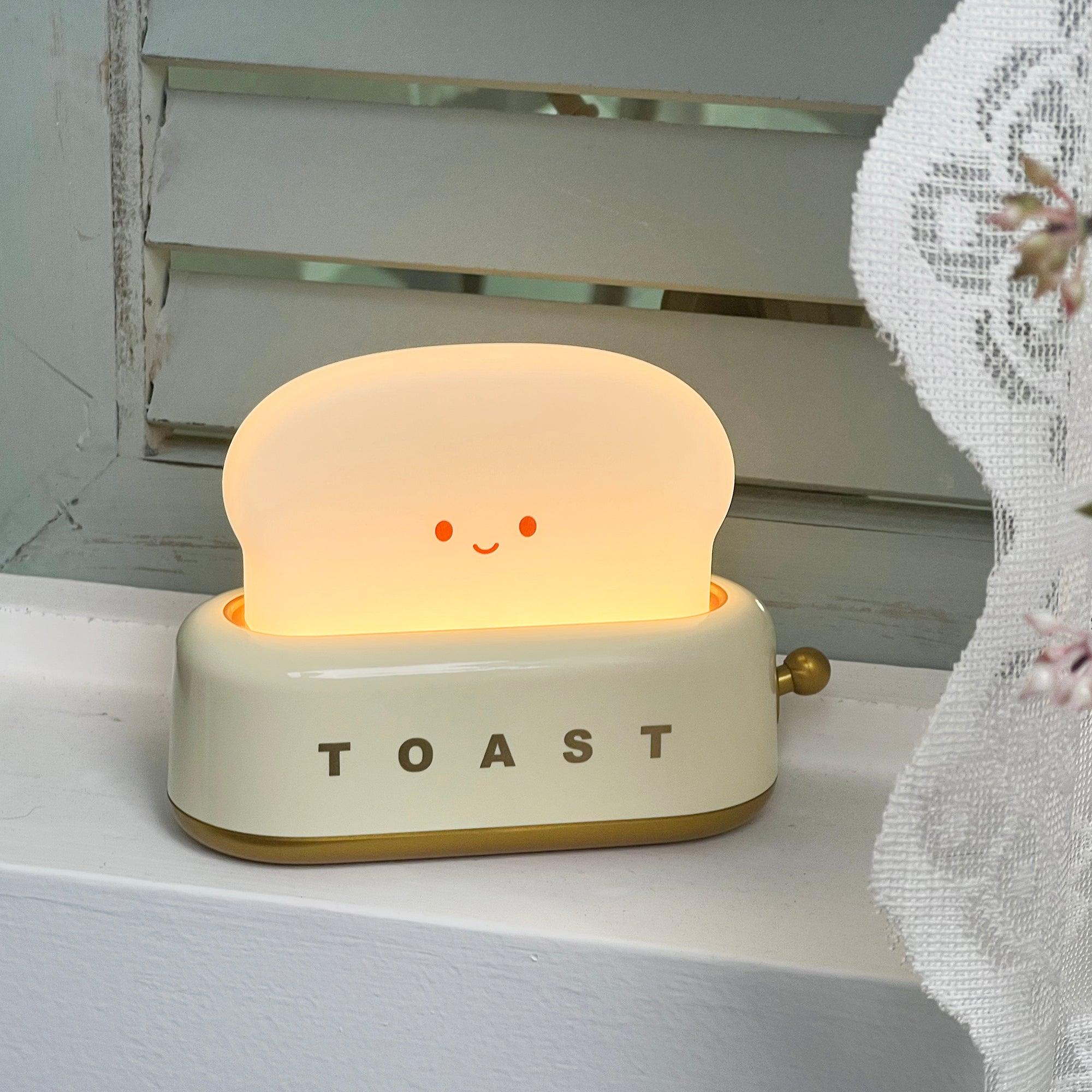 GlowToast Lampa – Bärbar Bröd-Toast Cartoon LED Nattlampa