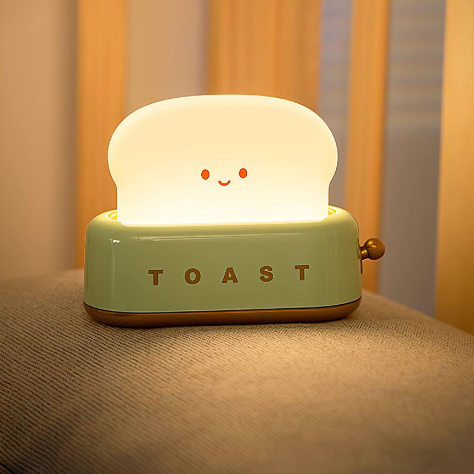 GlowToast Lampa – Bärbar Bröd-Toast Cartoon LED Nattlampa