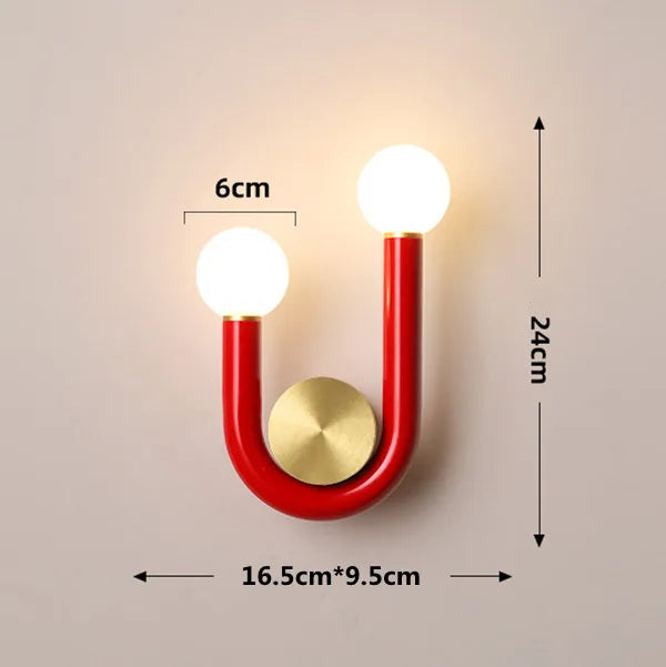 PinkLume – Modern U-formad LED Vägglampa för Sovrum & Barnrum