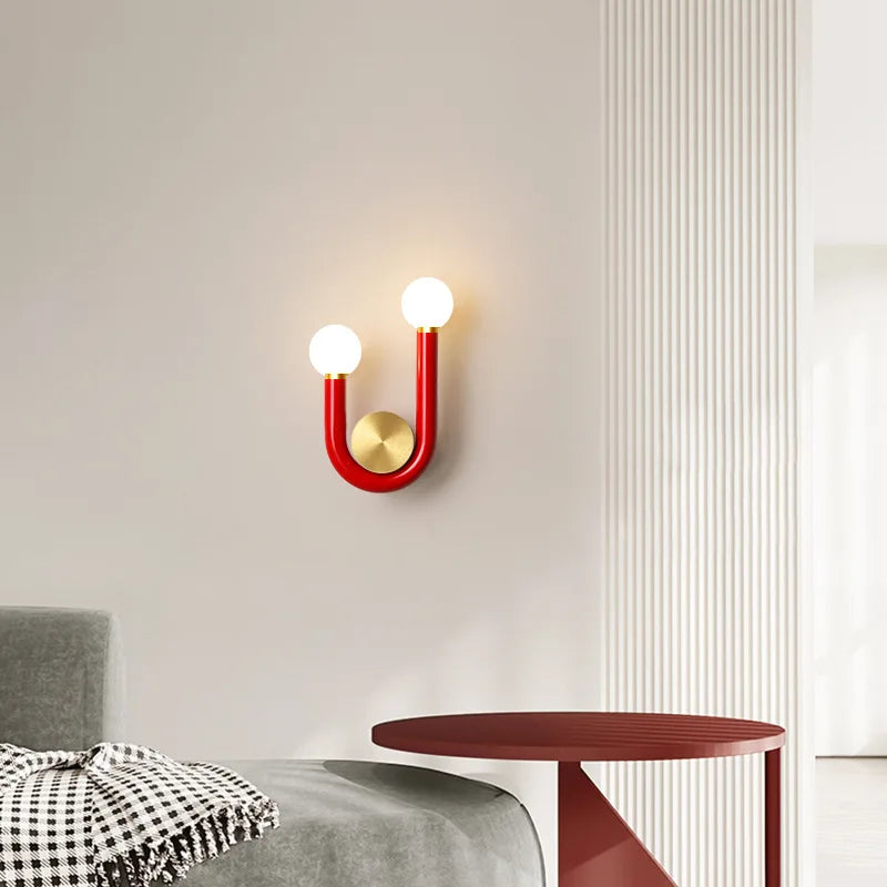 PinkLume – Modern U-formad LED Vägglampa för Sovrum & Barnrum