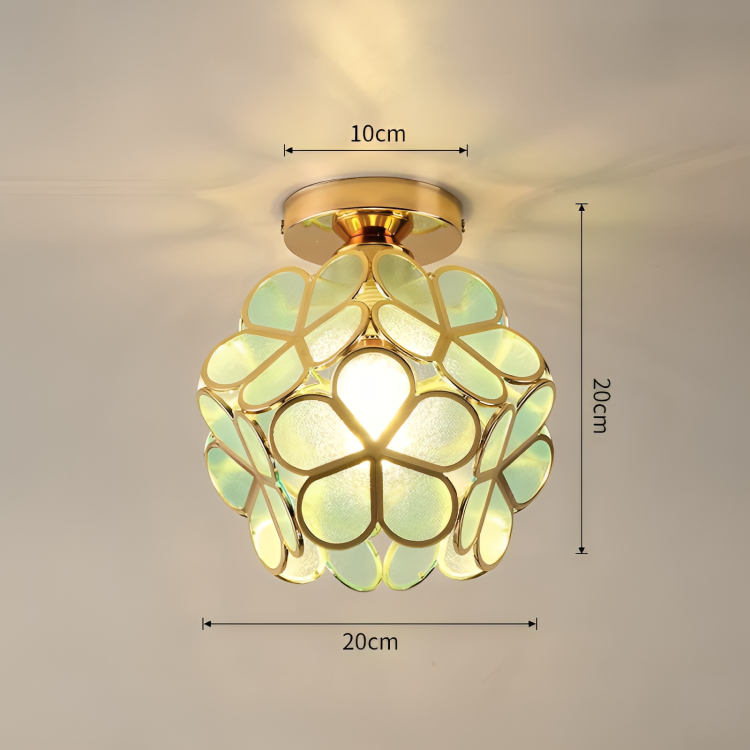 Retro Stil Färgad PVC Taklampa med Blommönster