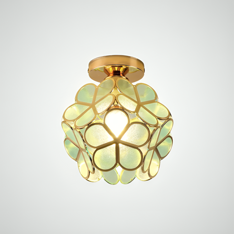 Retro Stil Färgad PVC Taklampa med Blommönster