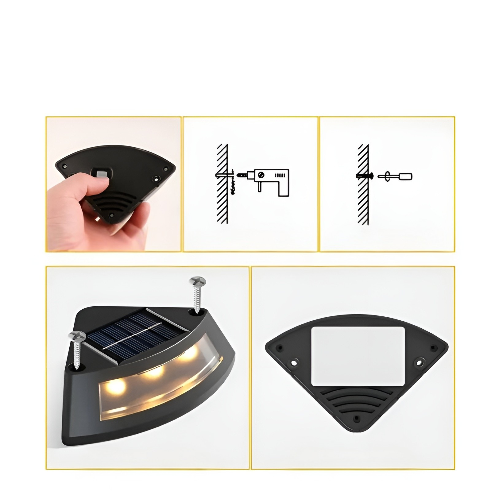 Solälskande trappbelysning i ett 4-pack – Väderbeständig | Perfekt för trädgård, gångvägar och utomhusområden