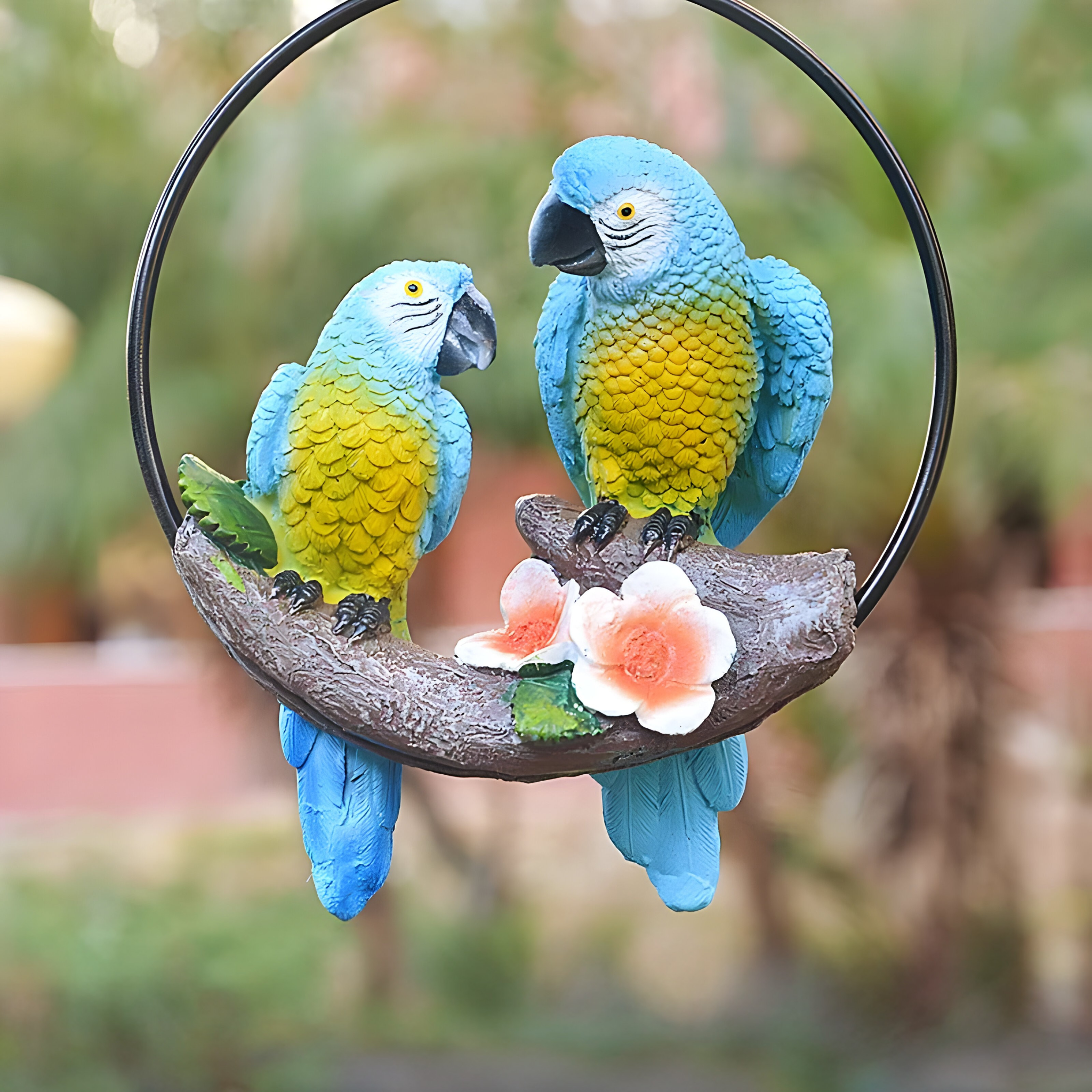 ParrotWhisper Decor - Dekorativ papegoja trädstaty för hängande