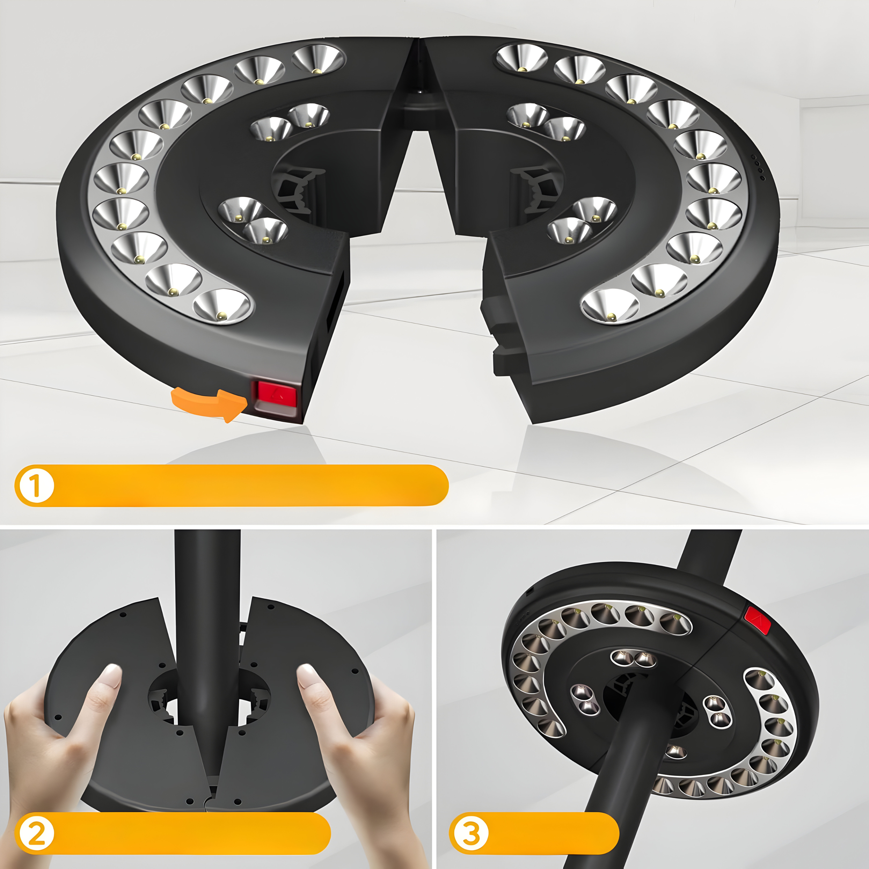 GlowShade Disc - Terrassparasol-lampa med 3 ljusstyrkenivåer