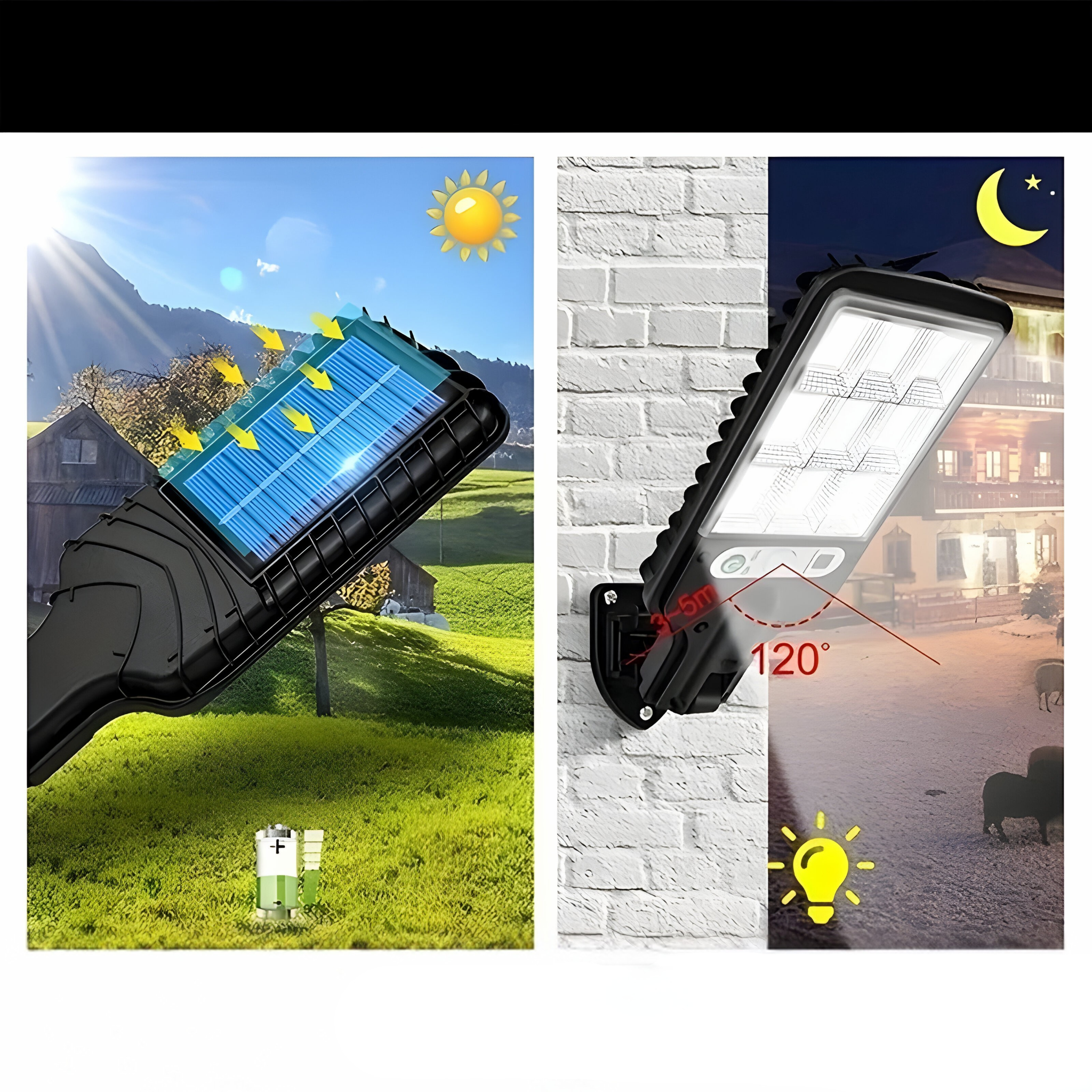 PathGuardian Glow - Solcellsdriven rörelsesensorlampa för utomhusbruk