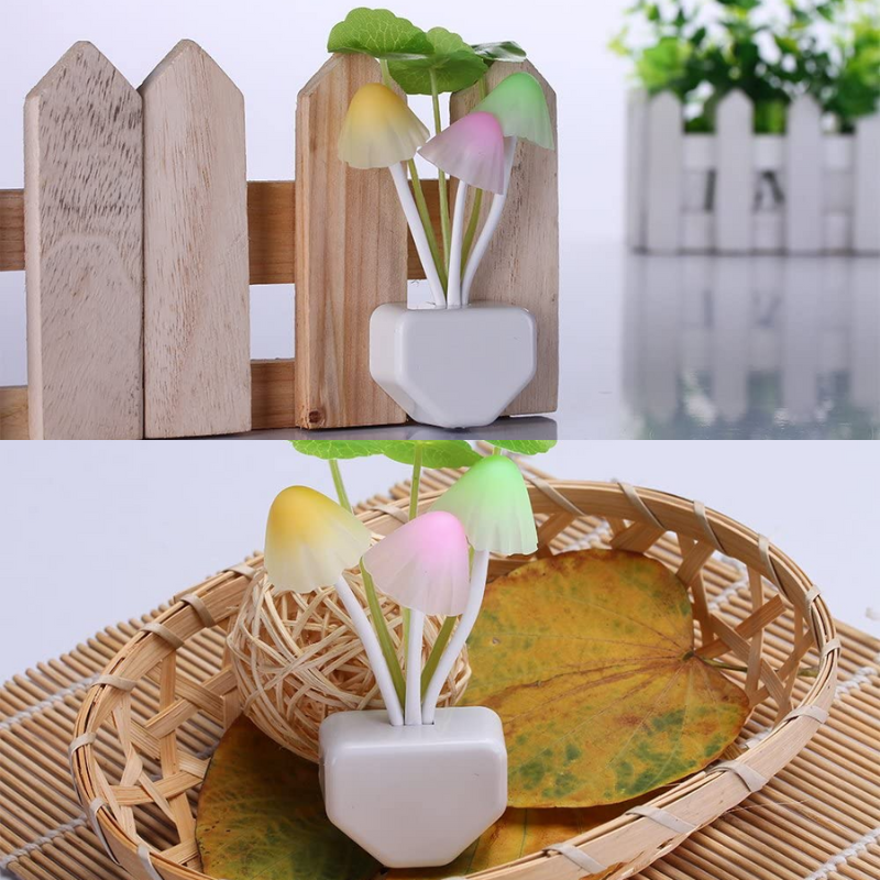 Sensor LED Nattlampa - Färgglad Plug-in LED Svamp Drömlampa