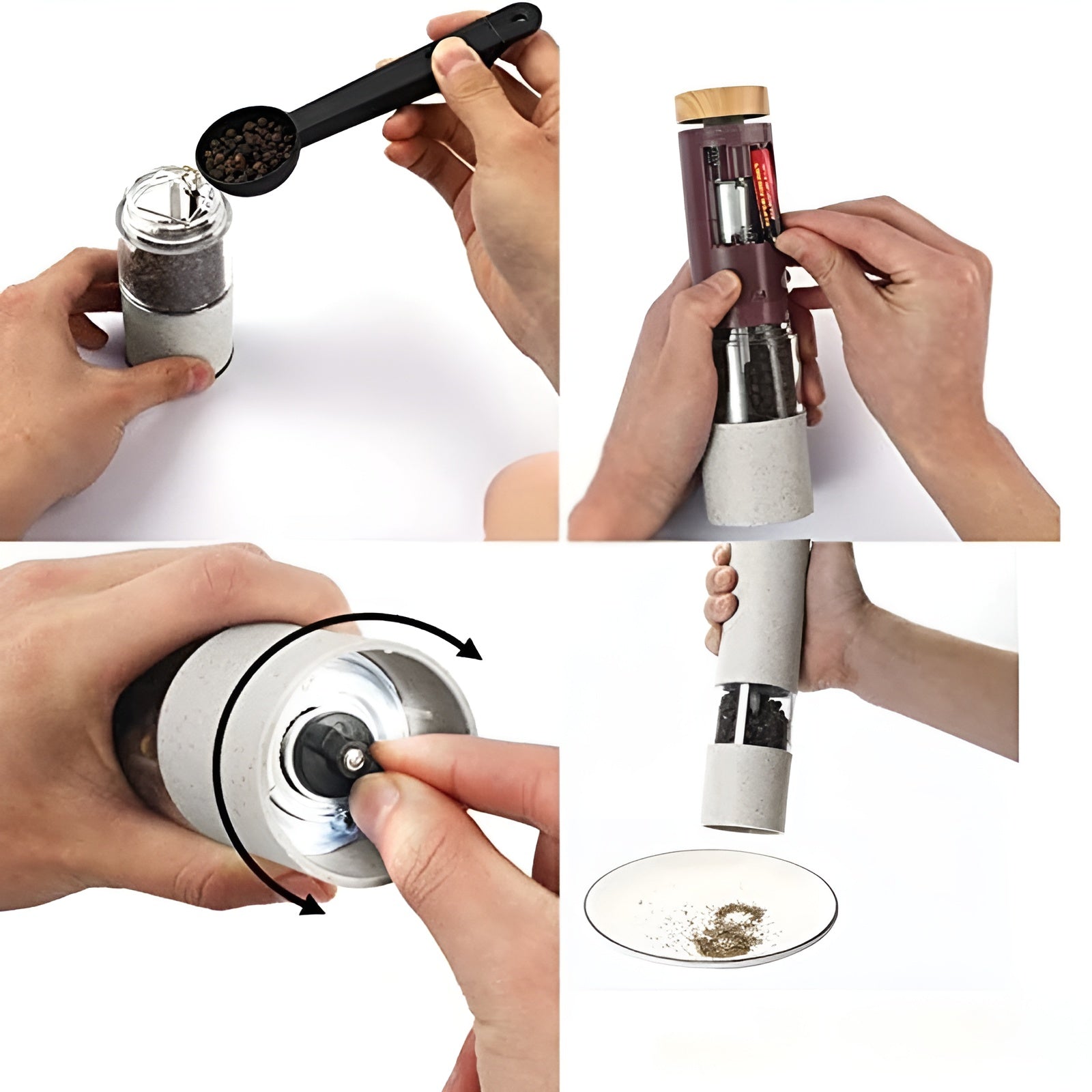Pepparkvarn med keramisk kvarn – Med ljus | För örter och kryddor
