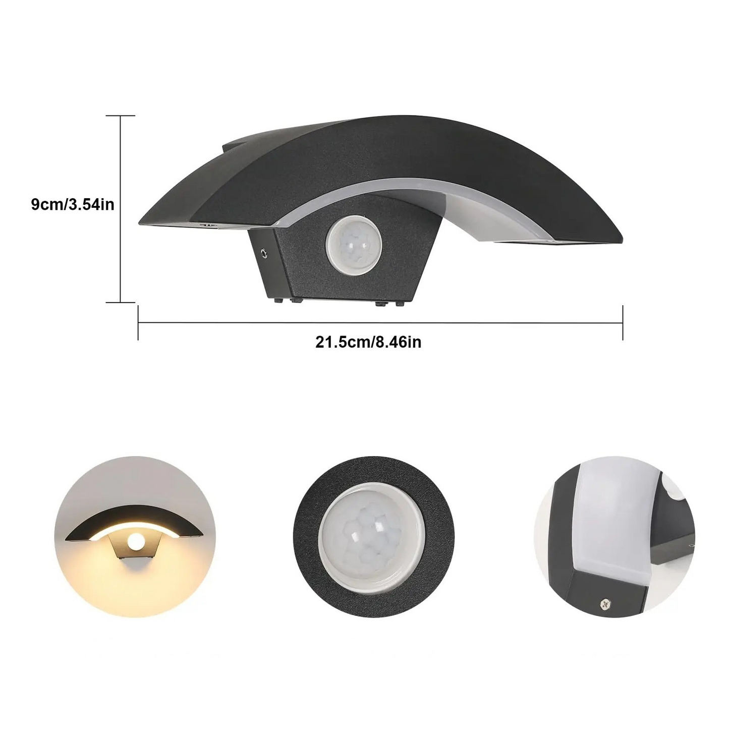 Utomhusvägglampor i 2-pack – Med rörelsesensor & skydd | För hus & trädgård