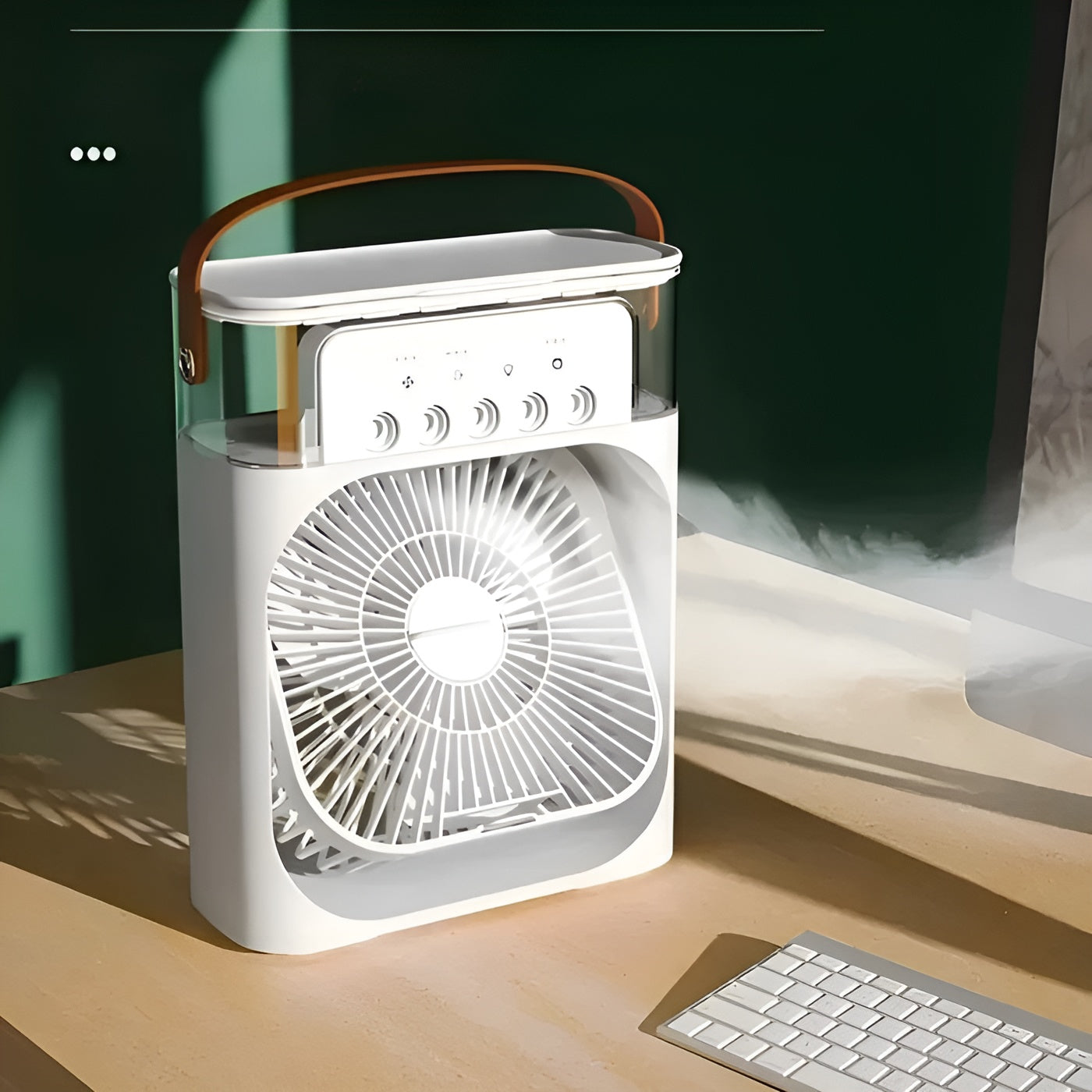 Mobil Klimagerät med fläkt & luftrenare – 3-i-1 med LED-stämningsljus