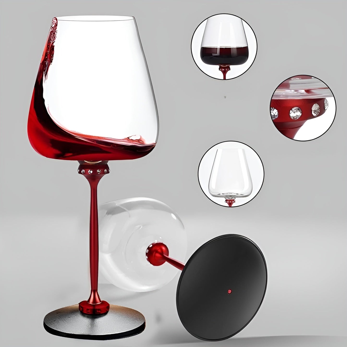 Roterande kristallglas – Stilig dricksglas för vin, whiskey & cocktails | Perfekt för fester & hemmabar