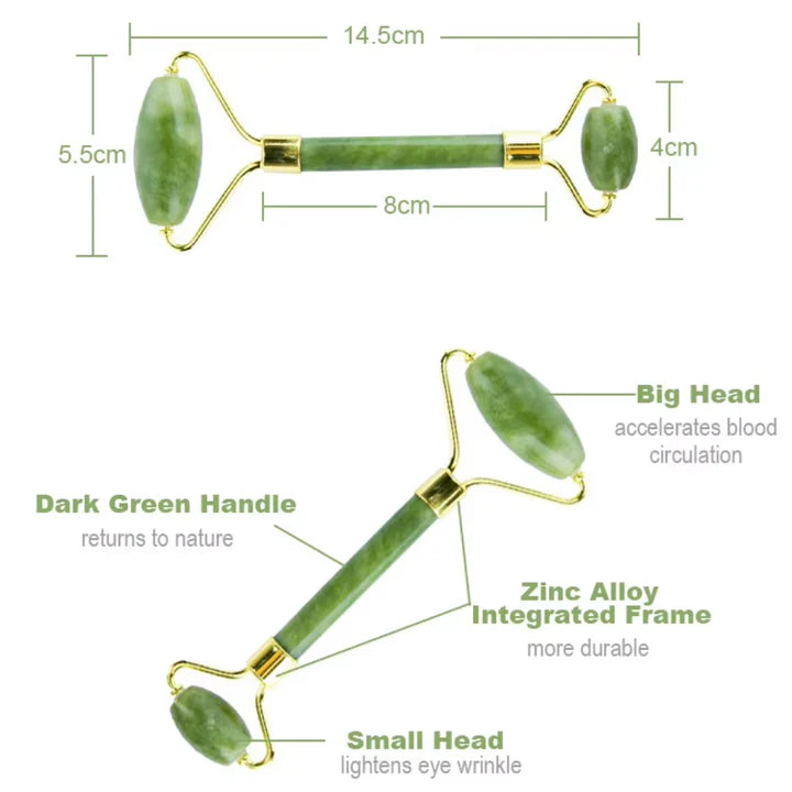 Instant Glow Gua Sha & Jade Roller Set | För strålande hud och naturlig avslappning