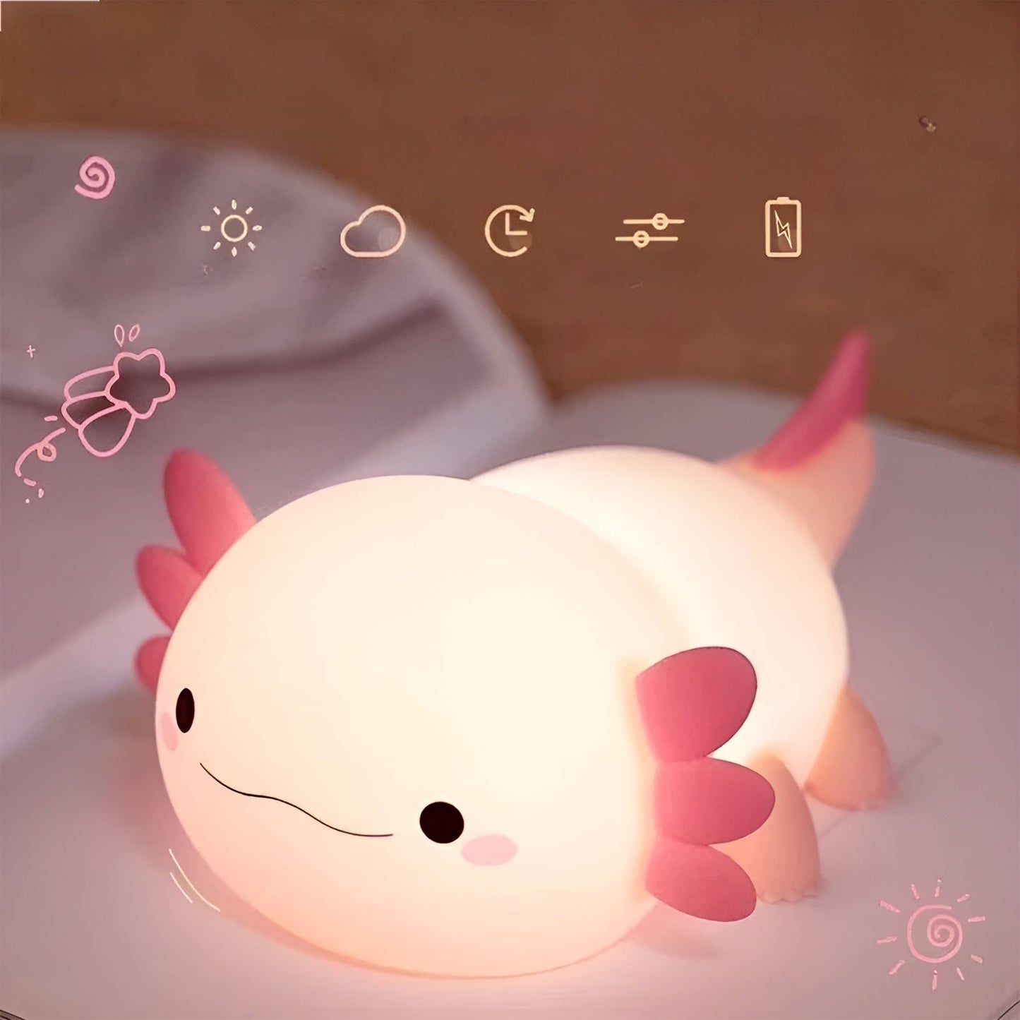 Barnnattbordslampa i rosa – Perfekt som nattlampa för flickrum