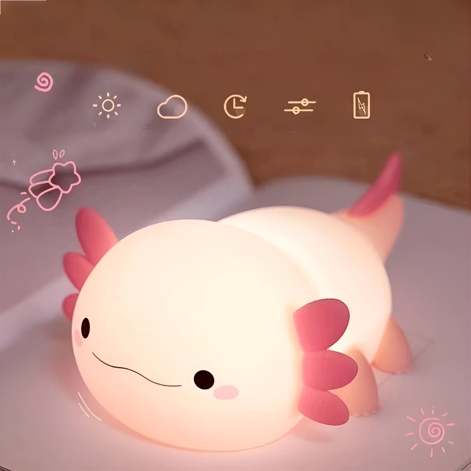 Barnnattbordslampa i rosa – Perfekt som nattlampa för flickrum