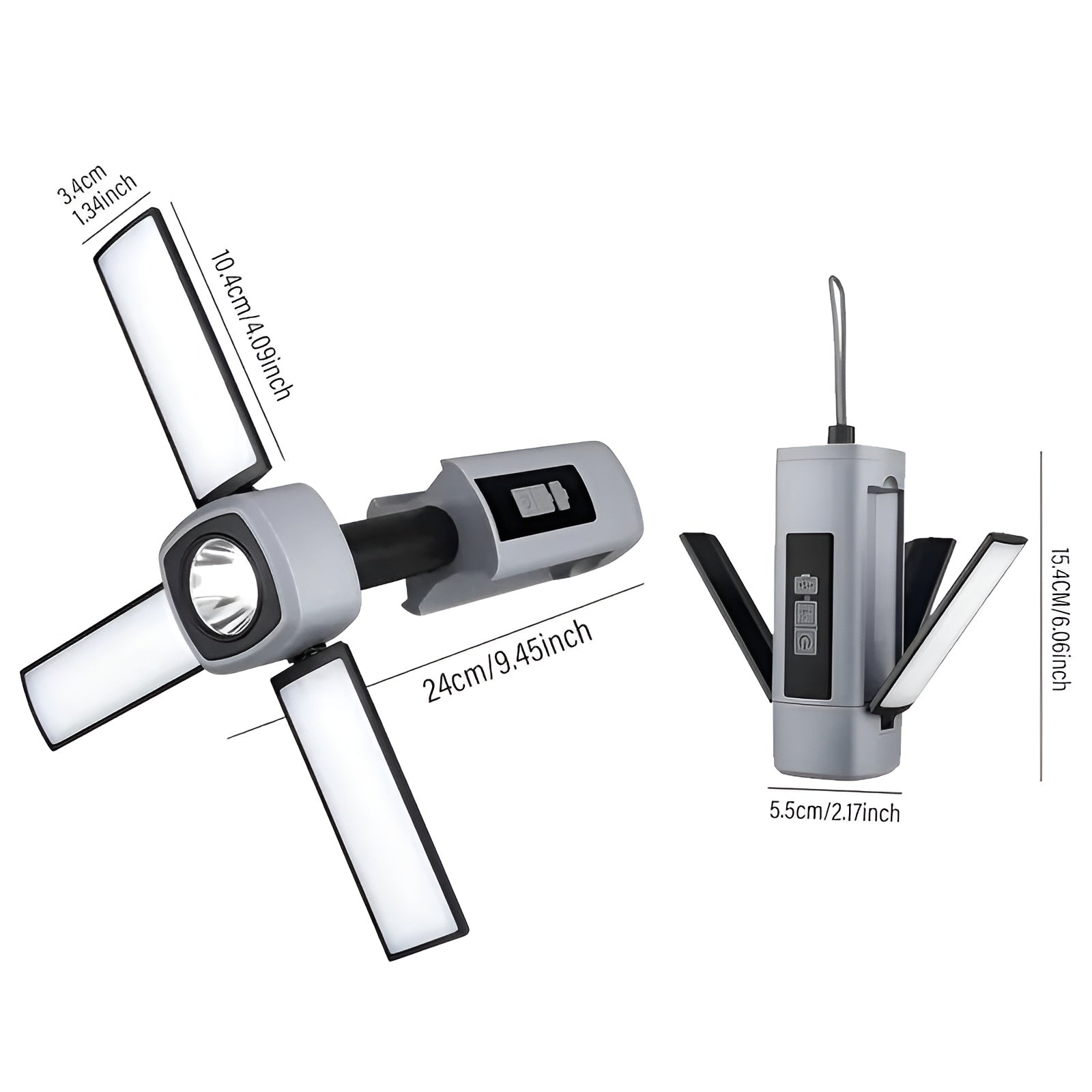 Campinglampa med USB-laddning – Bärbar & 360° roterbar | Ideal för utomhus & nödsituationer