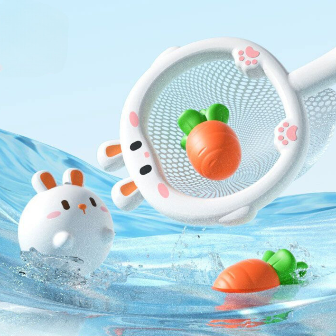 Självlysande badleksak med håv