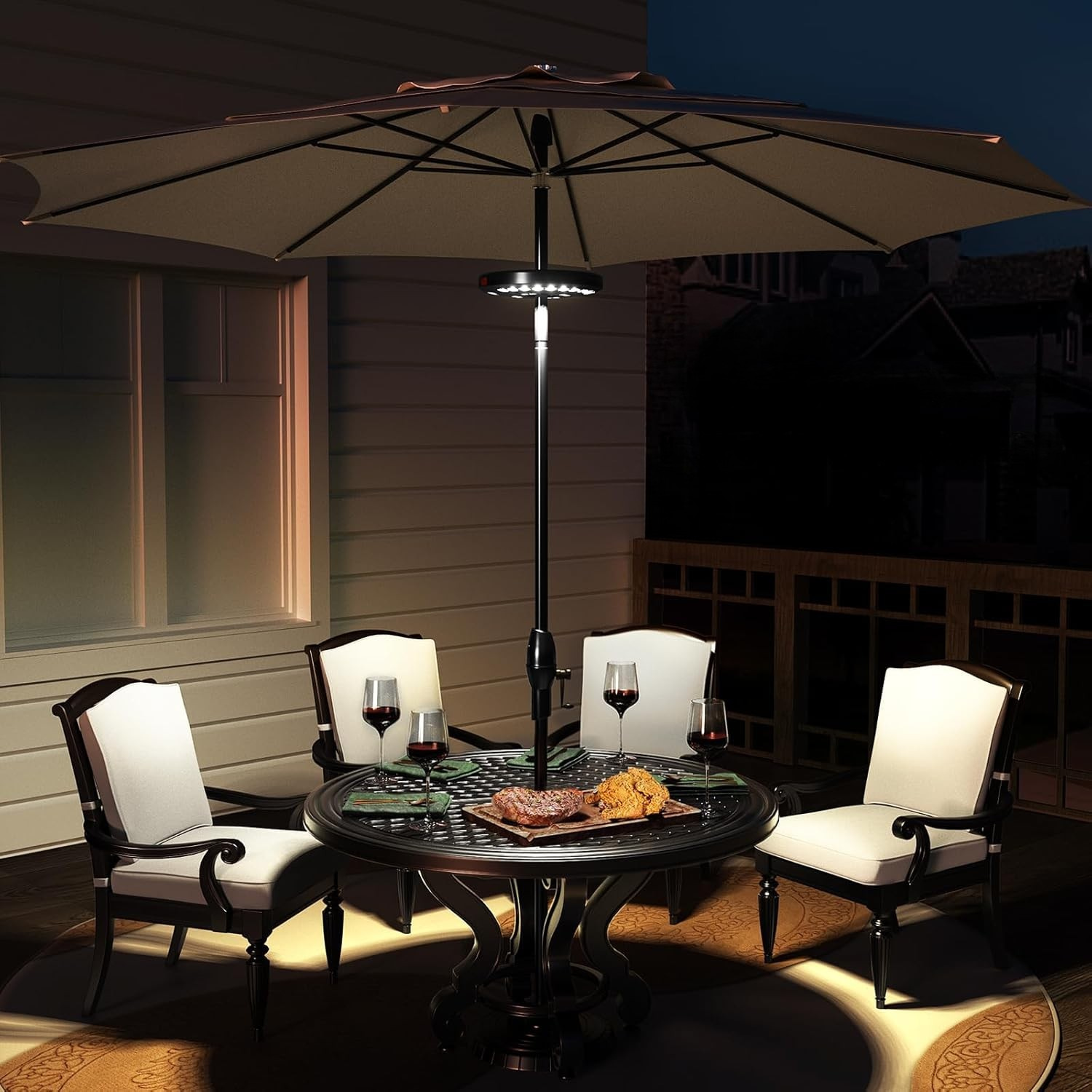 GlowShade Disc - Terrassparasol-lampa med 3 ljusstyrkenivåer