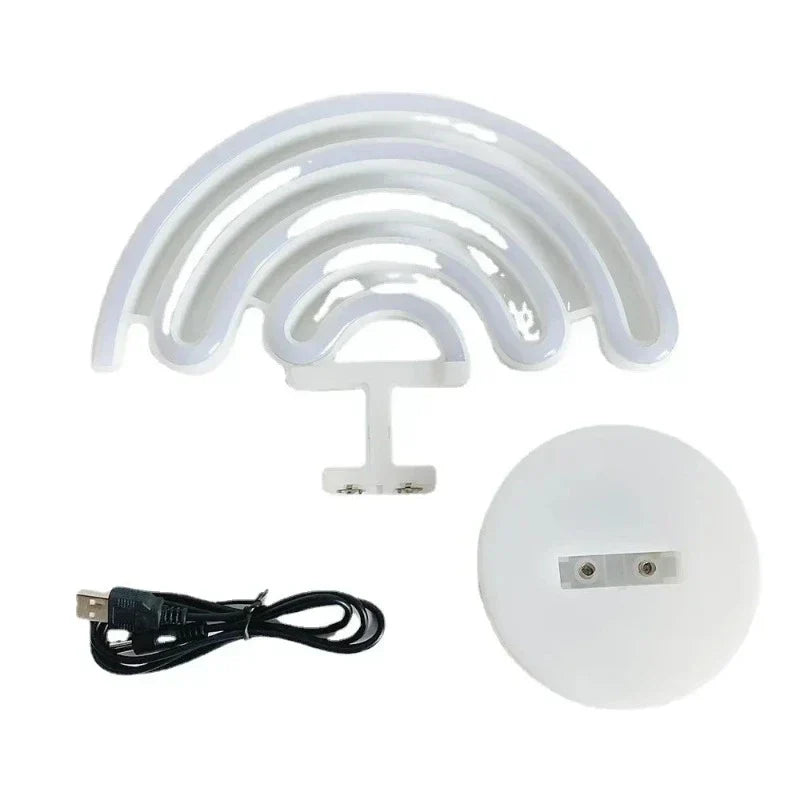 NeonGlow - Färgglad Neonlampa för Rumsinredning – Bärbar LED Regnbåglampa