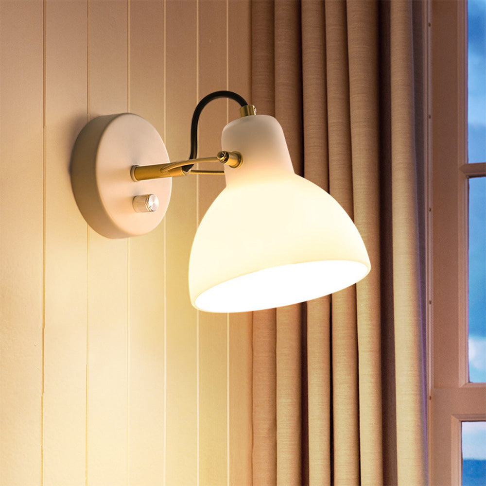 Minimalistisk Enkel Vit Glas Vägglampa